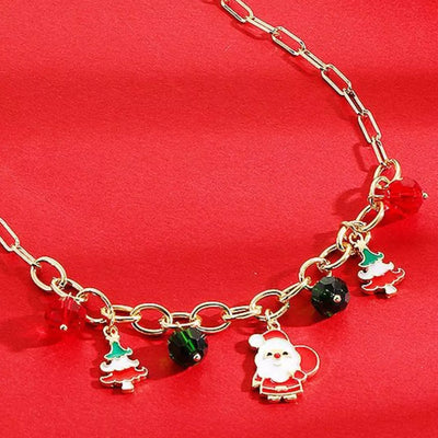 18K Gold-Plated Alloy Christmas Necklace