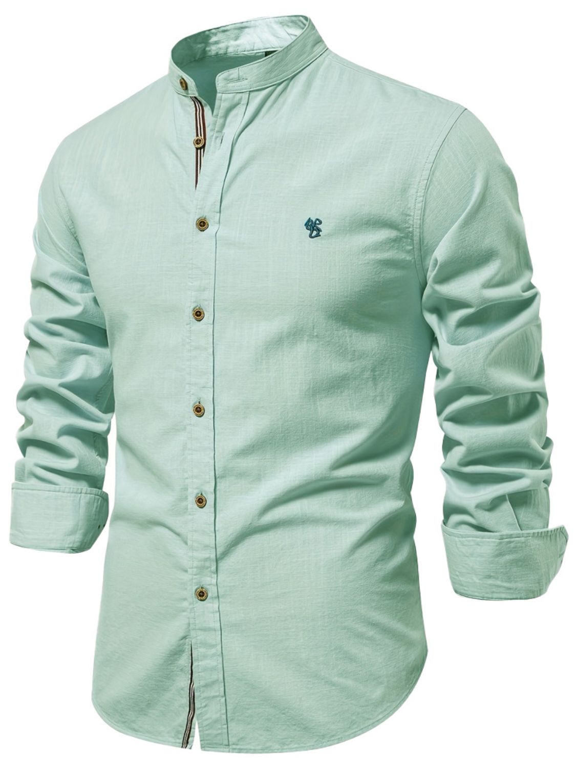 Men's Full Size Button Down Embroidered Shirt Plus Size Fashion