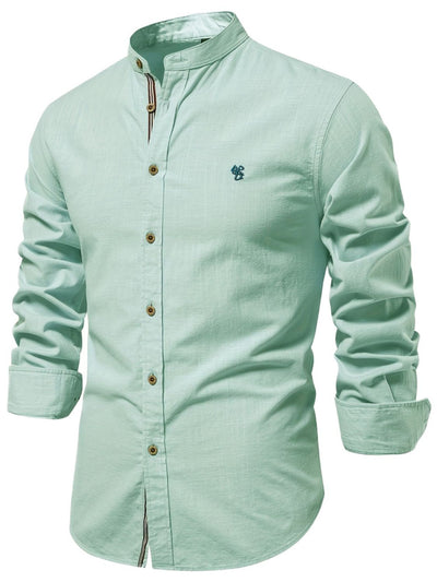 Men's Full Size Button Down Embroidered Shirt Plus Size Fashion