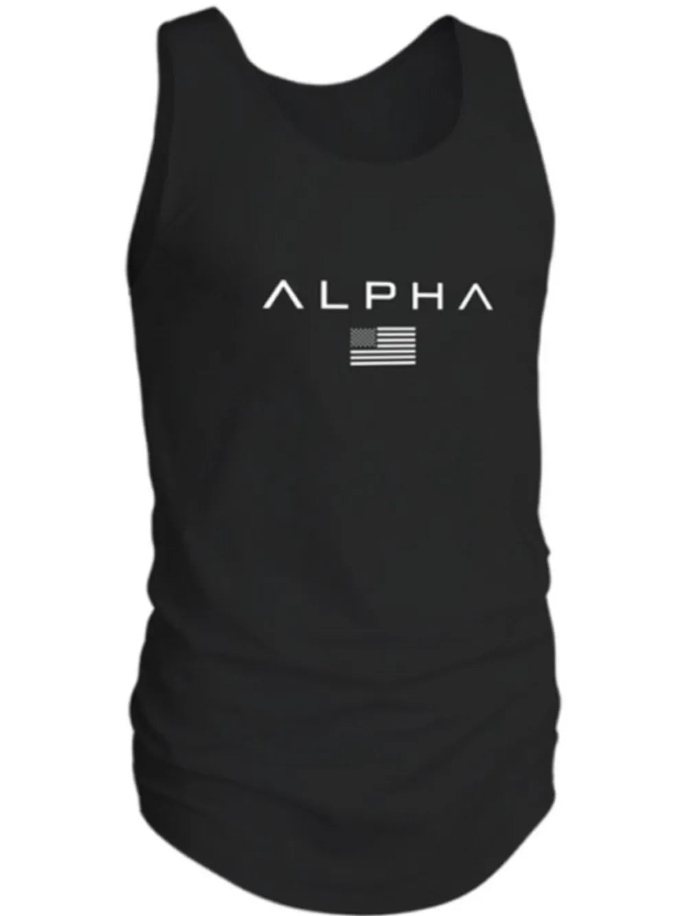 Men's US Flag Round Neck Tank