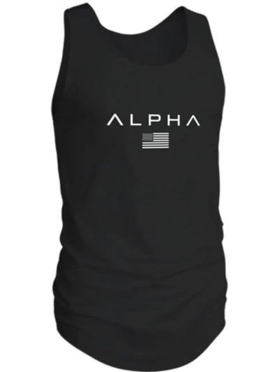 Men's US Flag Round Neck Tank