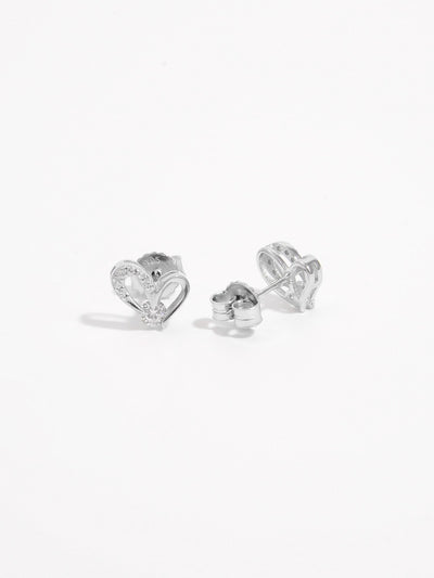 Sterling Silver Zircon Heart Earrings - Dazzling Fashion Gift