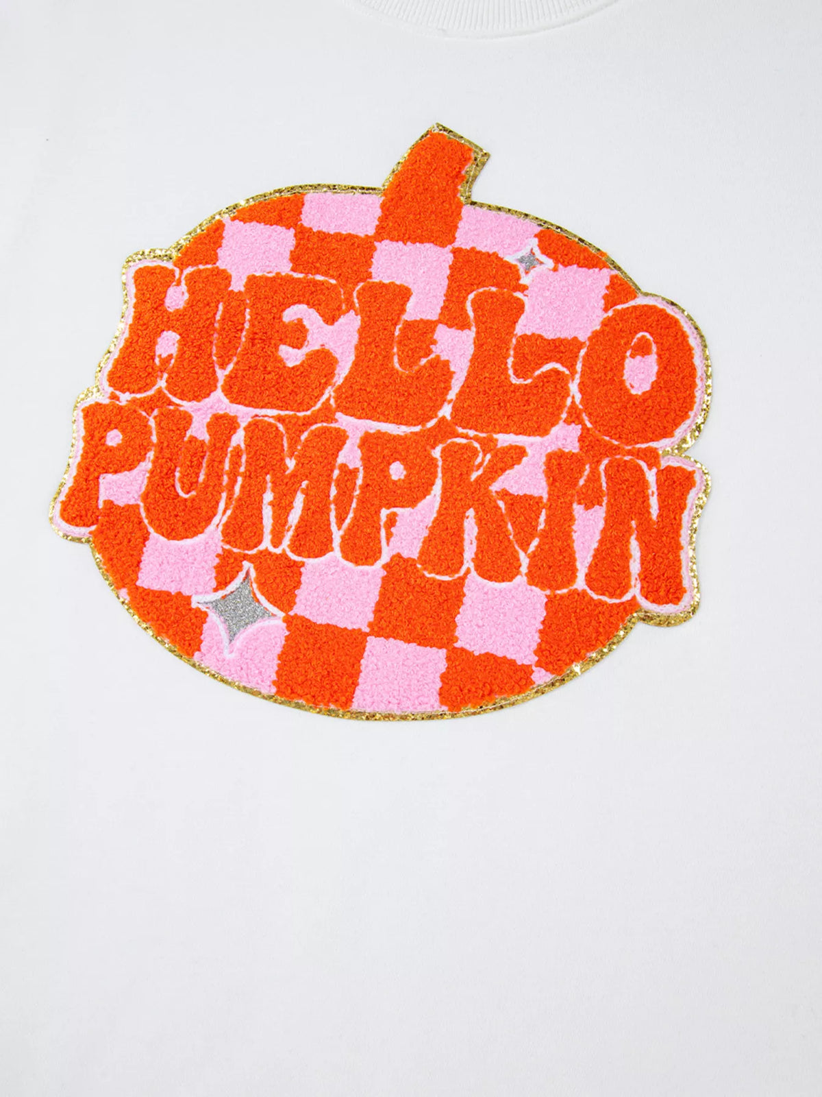 Halloween Pumpkin Patched Pattern Long Sleeve Sweatshirt