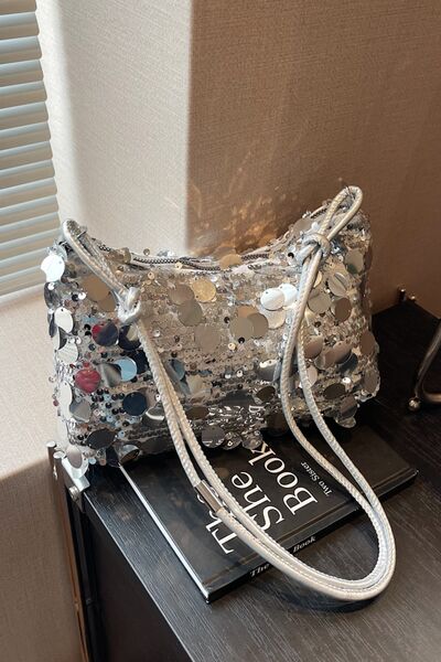 Sequin Knotted Straps Shoulder Bag for Sparkling Style