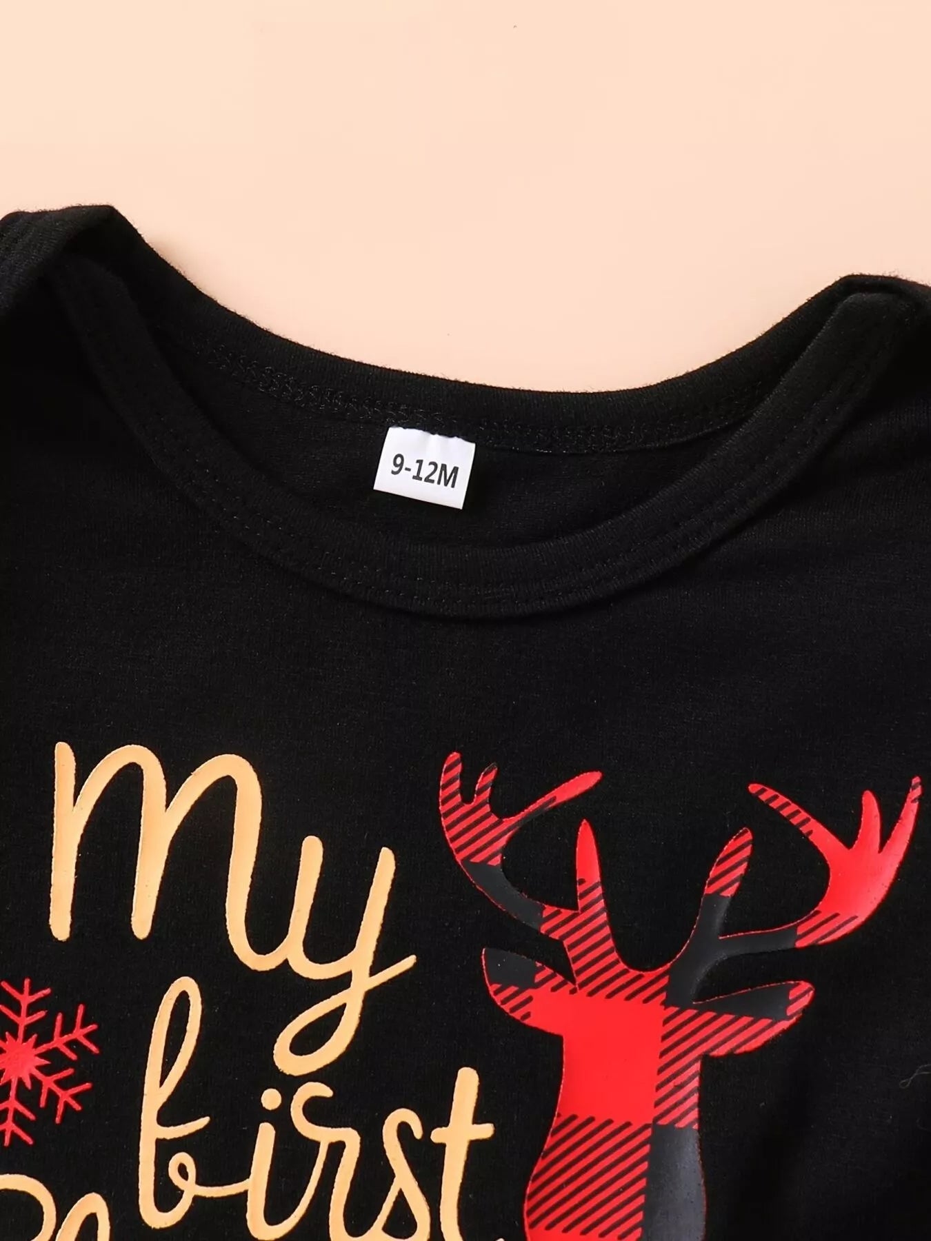 Children's Christmas Bodysuit and Pants Set with Headband