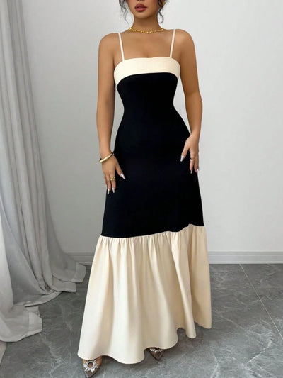 Color Block Maxi Cami Dress