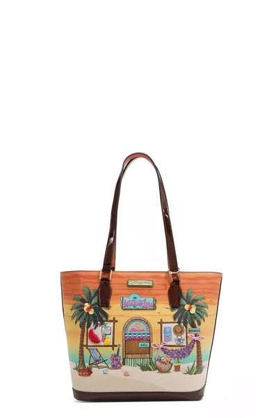 Nicole Lee USA Tropical Beach House Print Shopper Bag