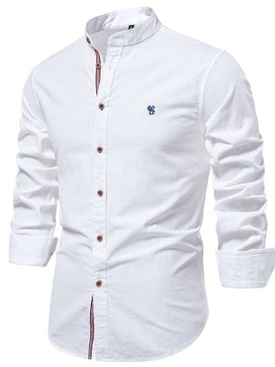 Men's Full Size Button Down Embroidered Shirt Plus Size Fashion