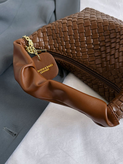Stylish PU Leather Woven Crossbody Bag for Every Occasion