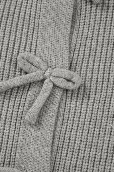 Chic Bow Round Neck Cardigan - Cozy, Elegant & Versatile Style