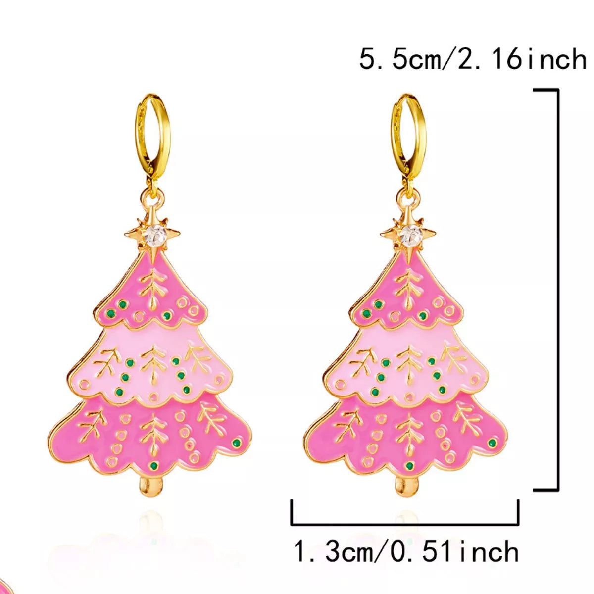 Christmas Tree Dangle Earrings