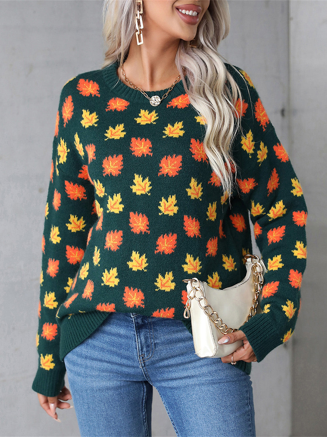 Angel Wings Maple Leaf Cozy Sweater - Perfect for Fall Chic