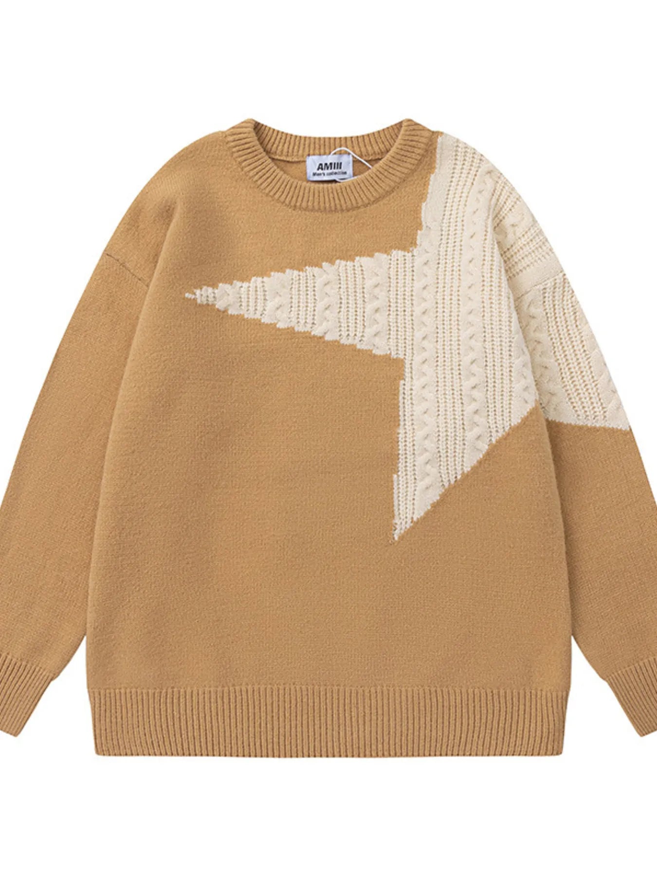 Men's Oversized Star Pattern Knit Sweater