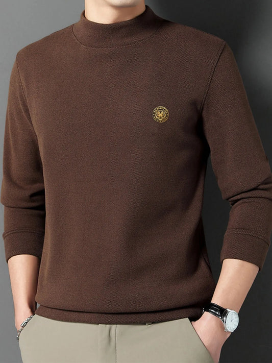 Men's Plus Size Mock Neck Long Sleeve Top