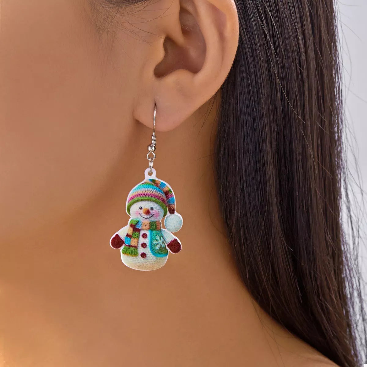 Christmas Snowman Dangle Earrings