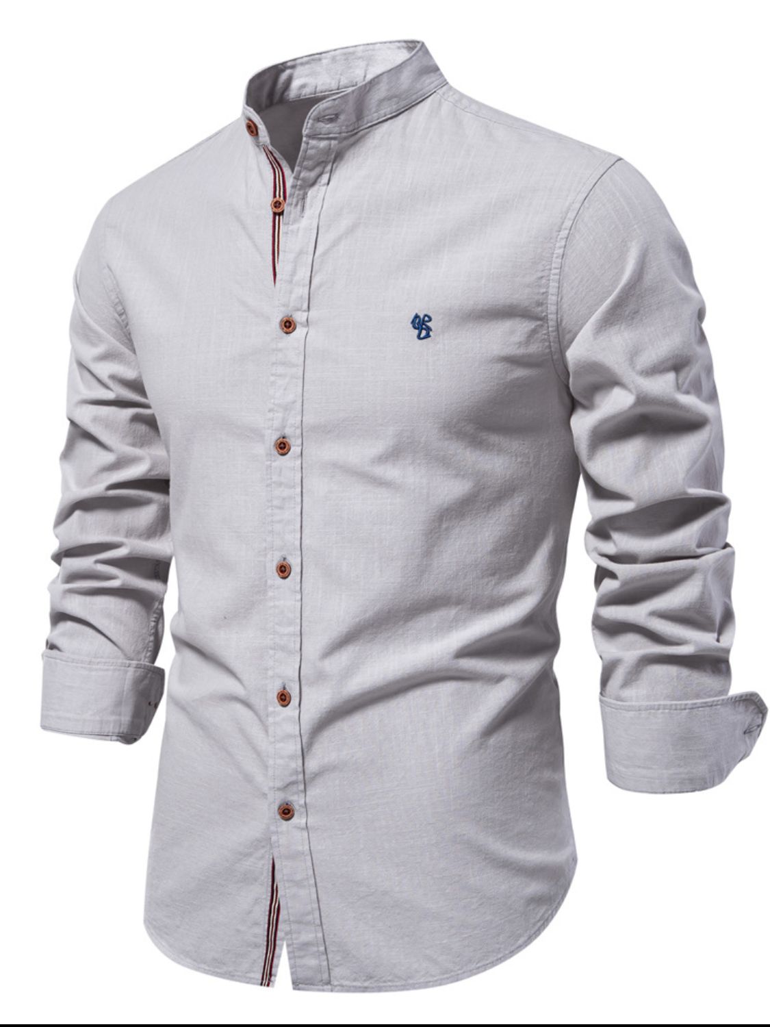 Men's Full Size Button Down Embroidered Shirt Plus Size Fashion