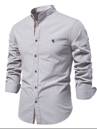 Men's Full Size Button Down Embroidered Shirt Plus Size Fashion