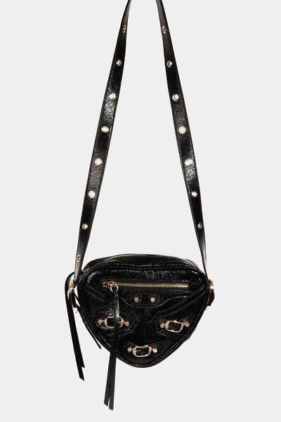 Fame PU Leather Triangle Crossbody Bag for Chic Style
