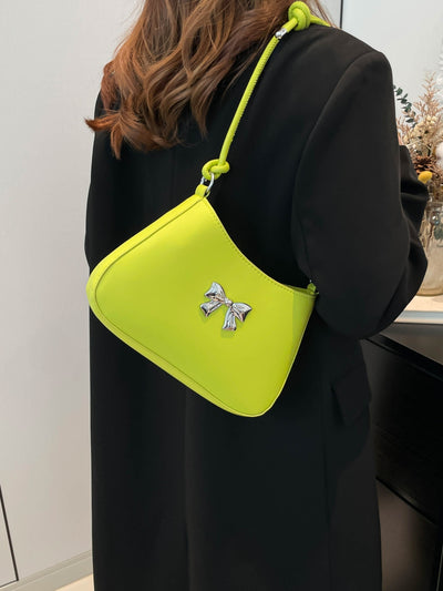Chic Bow PU Leather Knotted Strap Handbag for Any Occasion