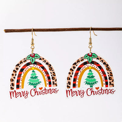 Christmas Rainbow Dangle Earrings