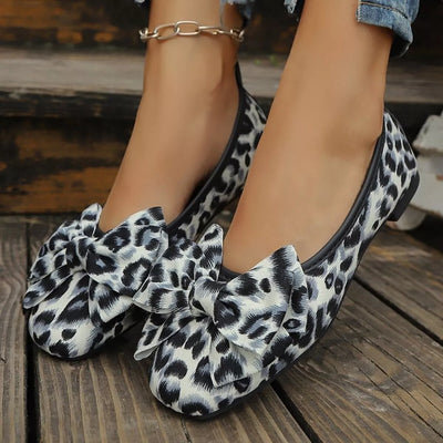 Leopard Bow Slip-Ons