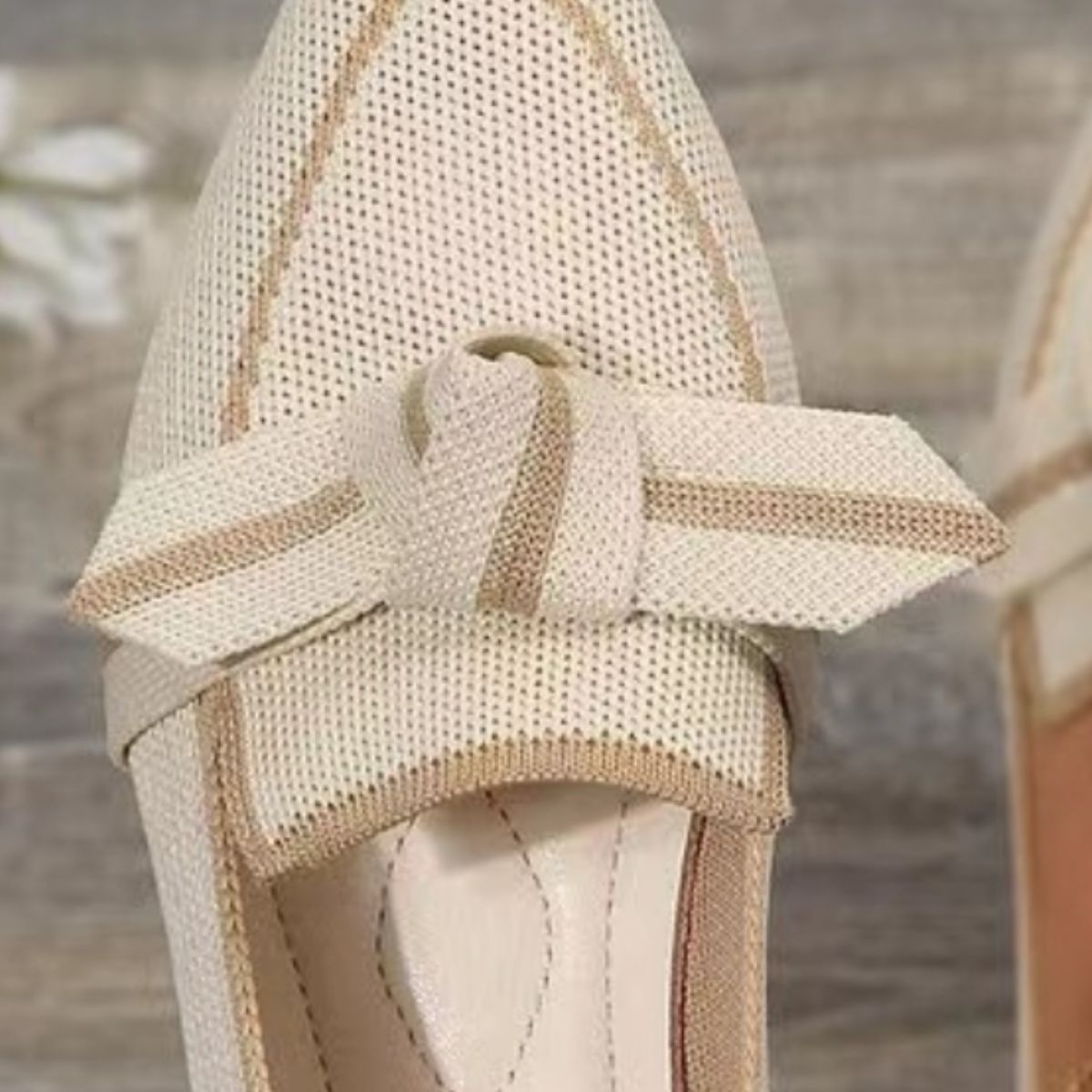Women's Elegant Bow Contrast Trim Point Toe Loafers