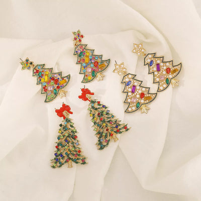 Christmas Tree Dangle Earrings
