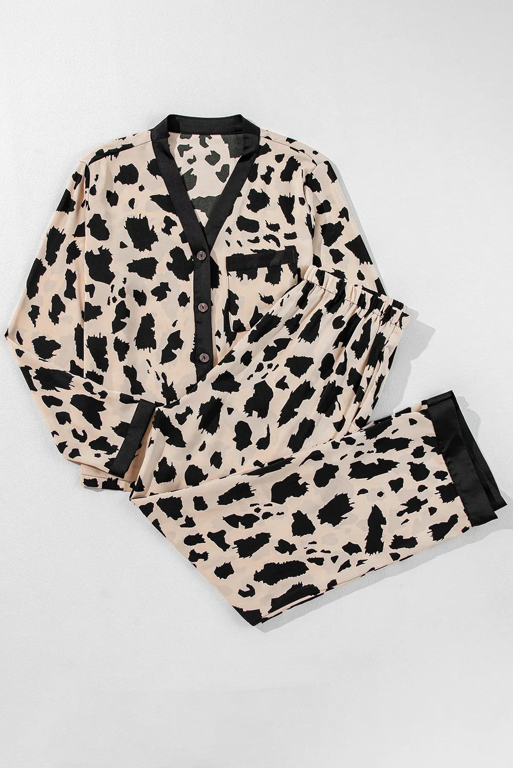 Cozy Button-Up Lounge Set with Long Sleeves & Pants