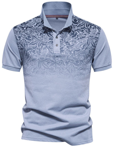 Men's Printed Collared Neck Short Sleeve Polo for Style