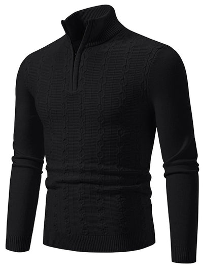 Men's Plus Size Texture Turtleneck Long Sleeve Sweater
