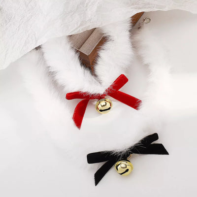 Christmas Choker Necklace with Red Bow