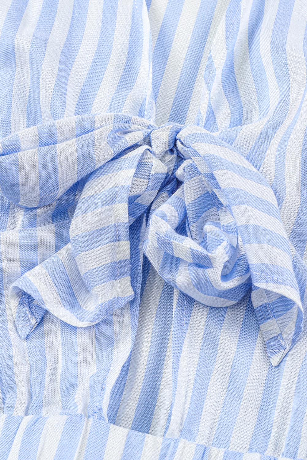 Chic Pink Striped Kimono Sleeve Romper with Bow Detail