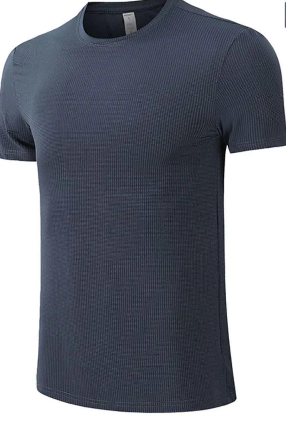 Men's Round Neck Ribbed Active T-Shirt