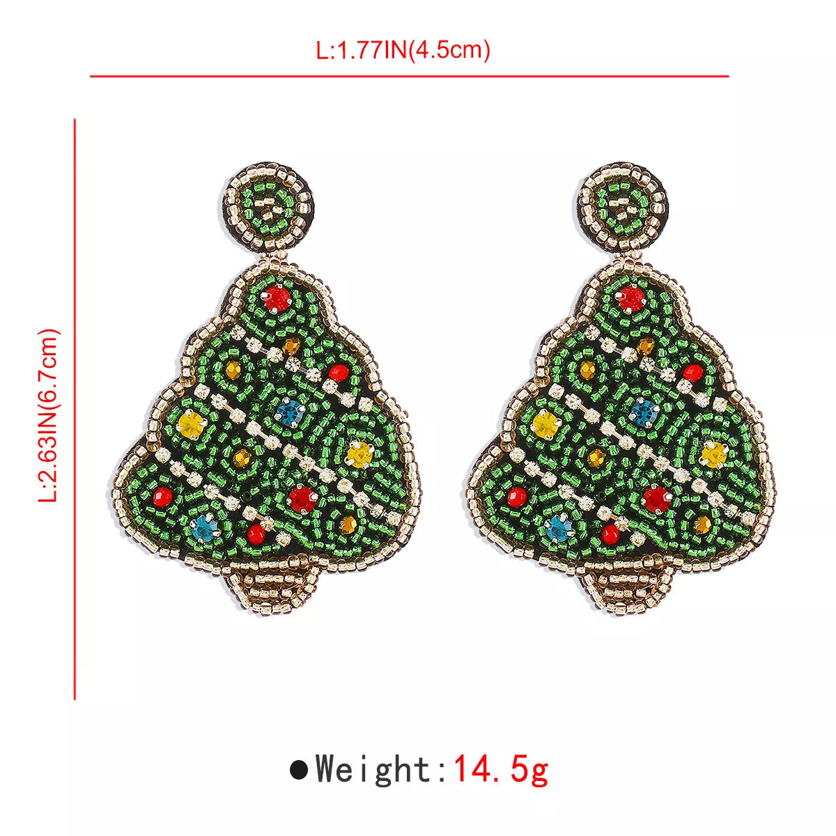 Christmas Tree Dangle Earrings