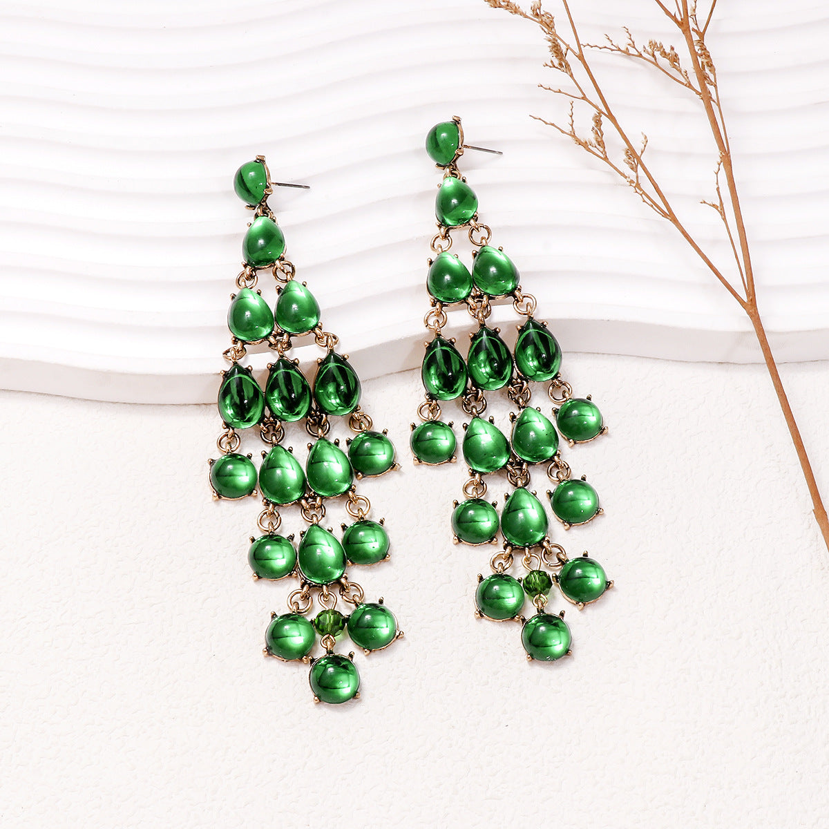 Elegant Alloy & Rhinestone Teardrop Earrings for Evening Glam
