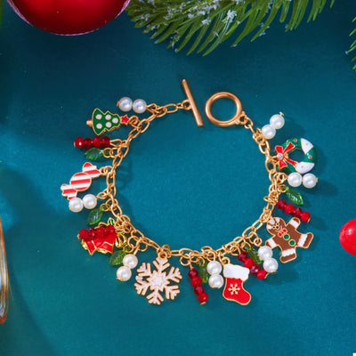 18K Gold-Plated Christmas Charm Bracelet
