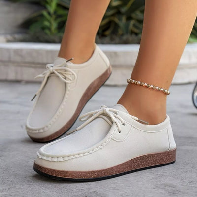 Round Toe Lace Up Slip-Ons
