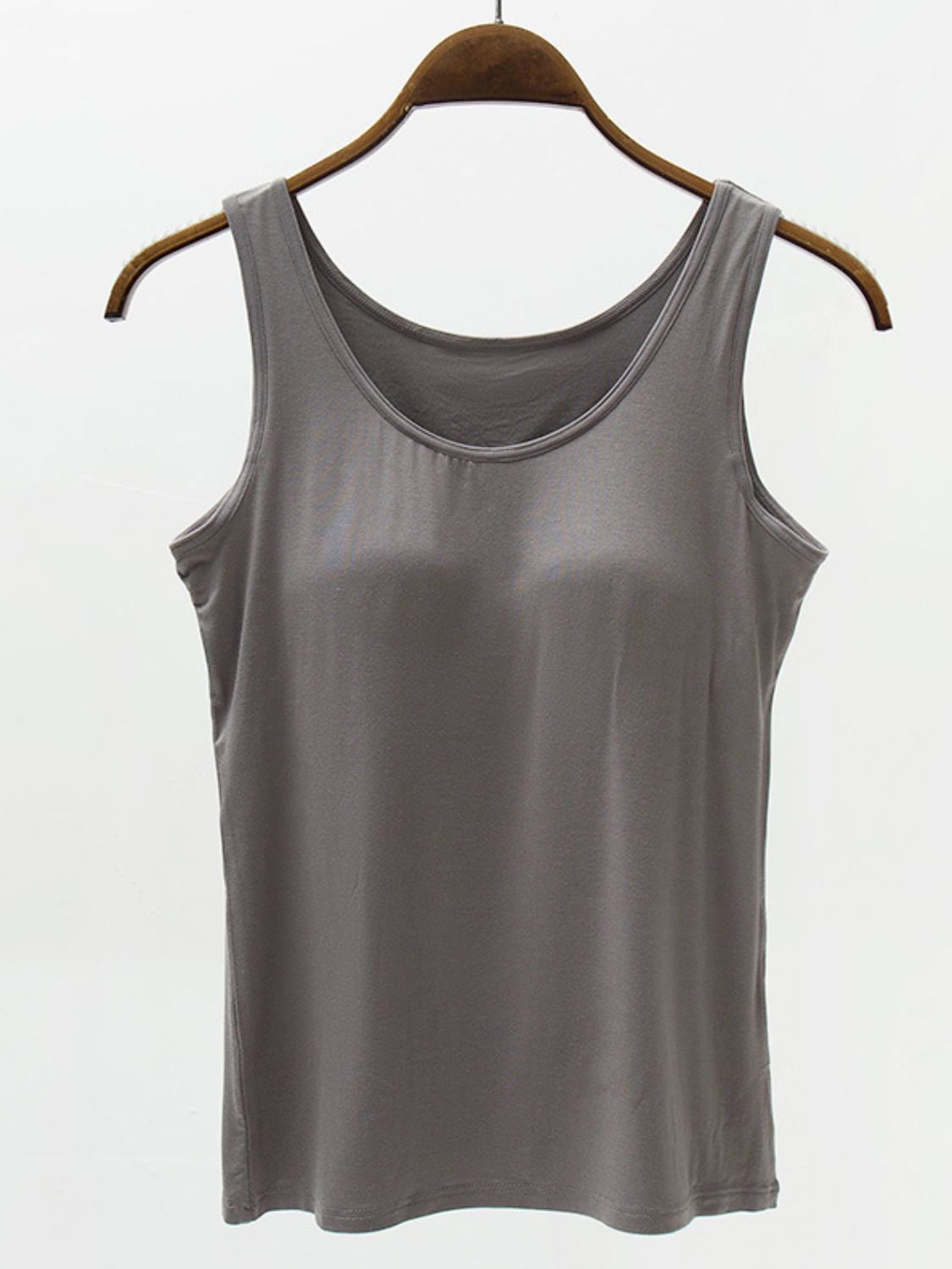 Full Size Wide Strap Model Tank with Bra