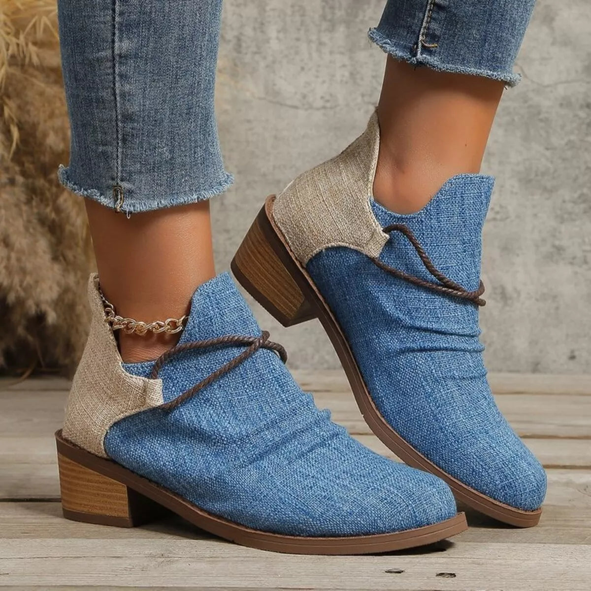 Block Heel Ankle Boots
