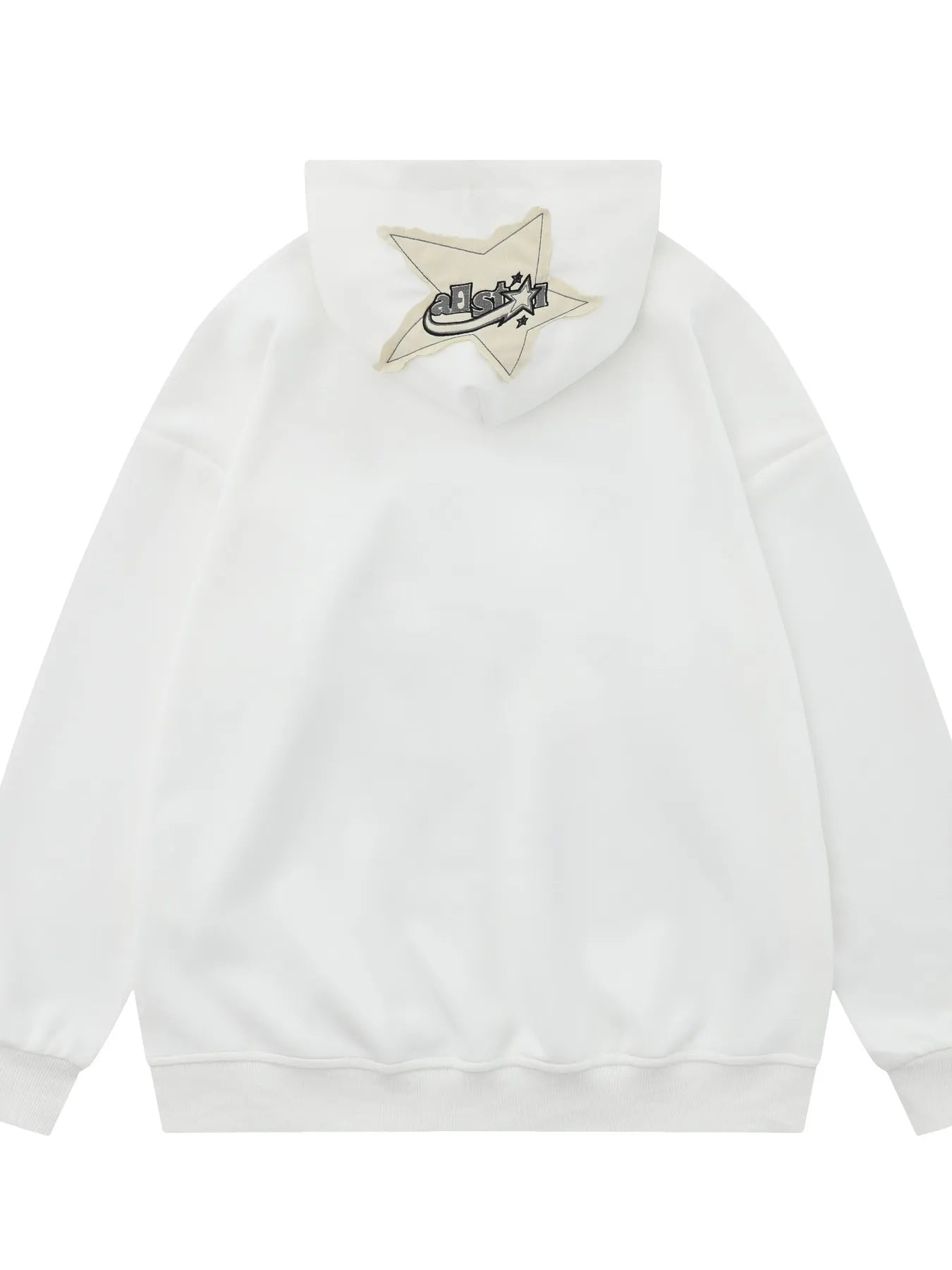 Men's Star Patch Oversized Hoodie with Snap Detail