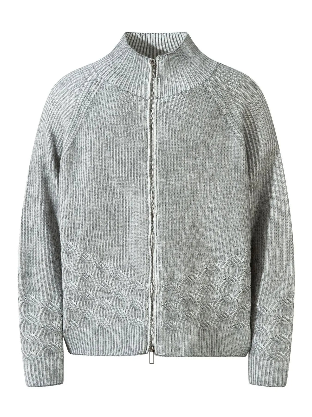 Men's Cable-Knit Zip-Up Cardigan