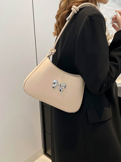 Chic Bow PU Leather Knotted Strap Handbag for Any Occasion