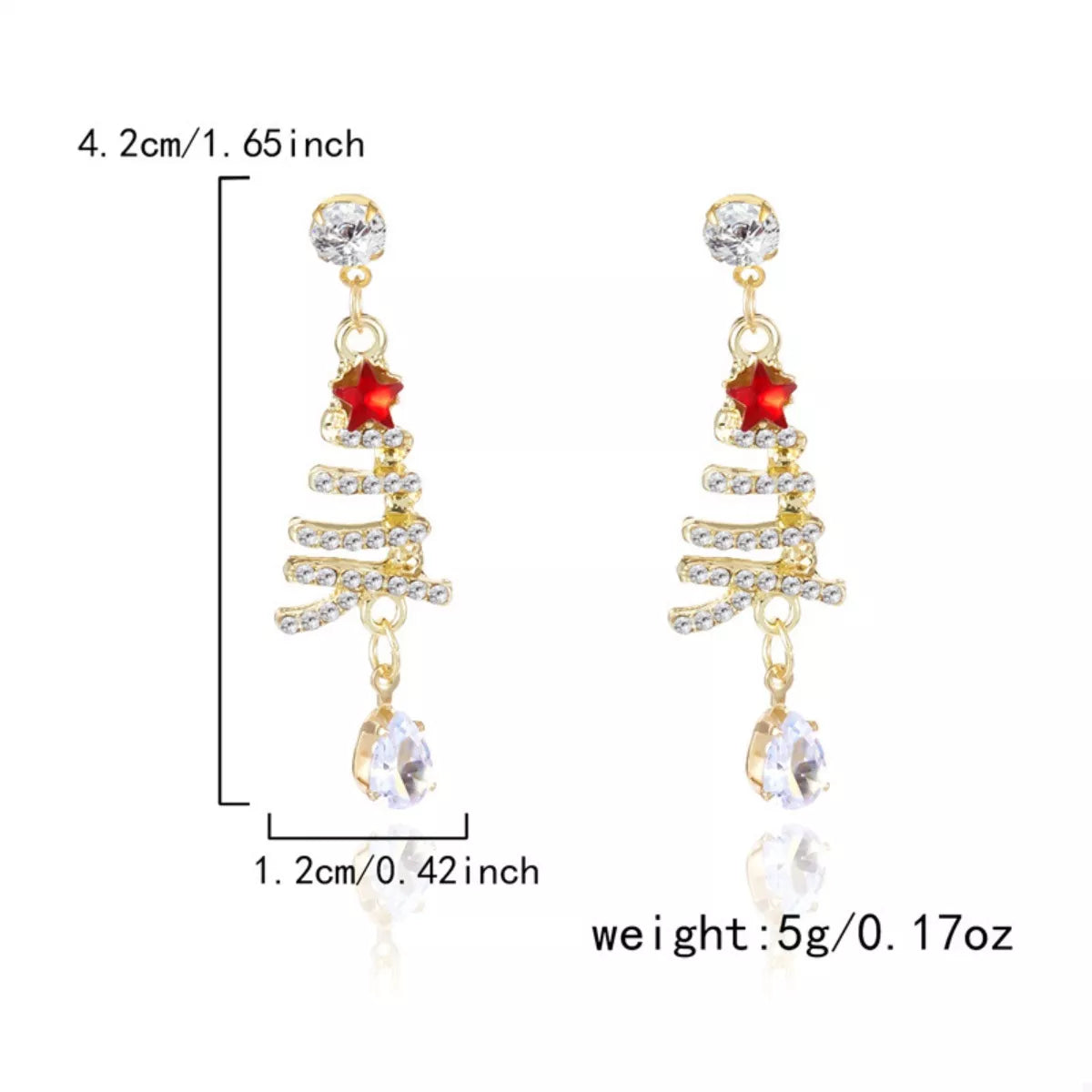 18K Gold-Plated Christmas Tree Earrings