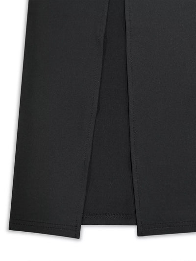 Square Neck Long Sleeve Slit Bodycon Maxi Dress