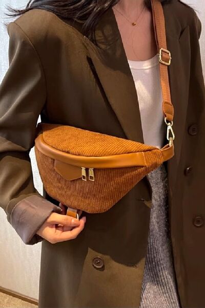 Zenana Corduroy Crossbody Bag with Removable Strap Style