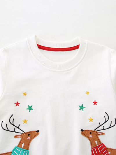 Children's Reindeer Embroidered Sweatshirt