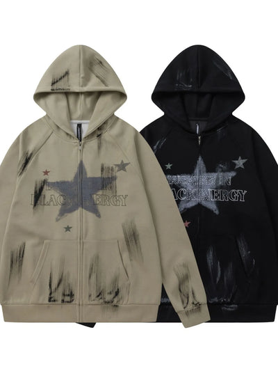 Men's Vintage Star Zip-Up Hoodie