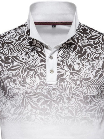 Men's Printed Collared Neck Short Sleeve Polo for Style