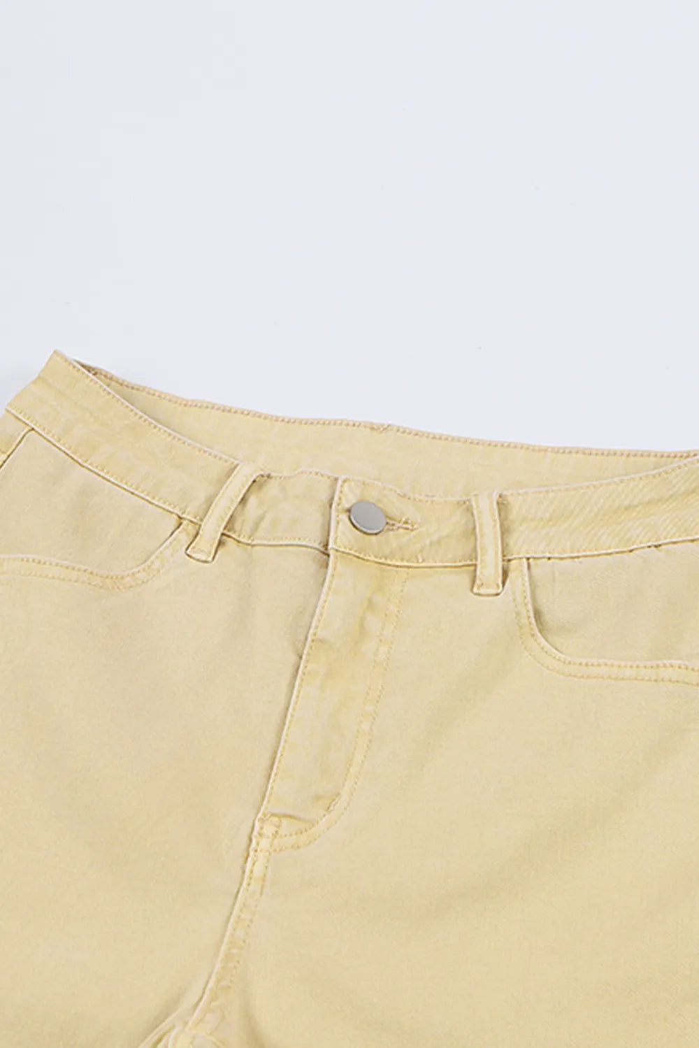 Raw Edge Mid Waist Flared Jeans