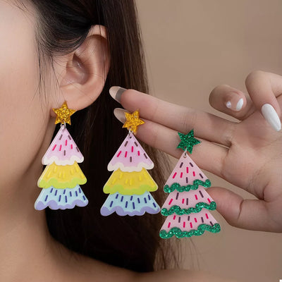 Christmas Tree Dangle Earrings